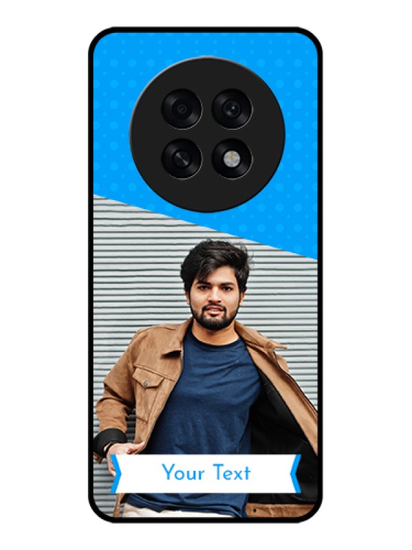 Custom Oppo F31 Pro Plus 5G Custom Glass Phone Case - Simple Blue Color Design