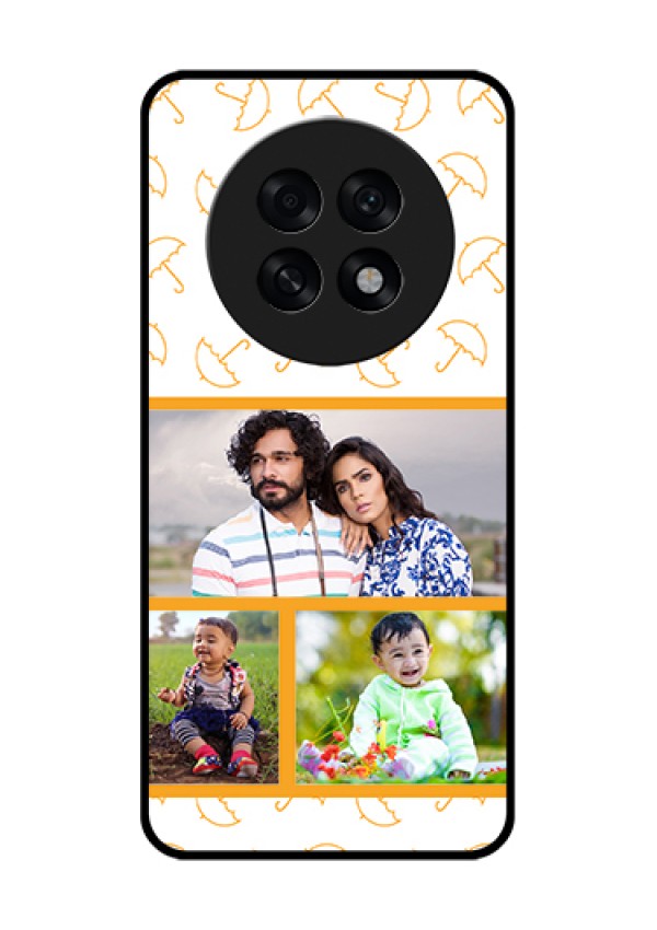 Oppo F31 Pro Plus 5G Custom Glass Phone Case - Yellow Pattern Design