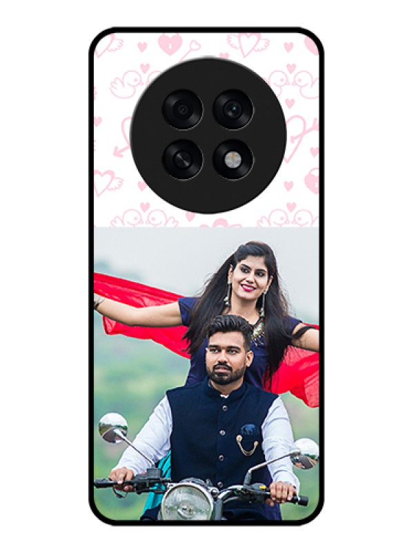 Custom Oppo F31 Pro Plus 5G Custom Glass Phone Case - Pink Flying Heart Design