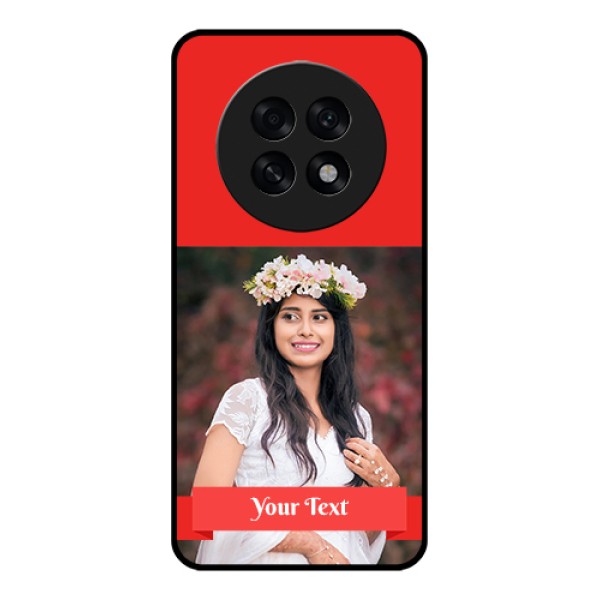 Oppo F31 Pro Plus 5G Custom Glass Phone Case - Simple Red Color Design