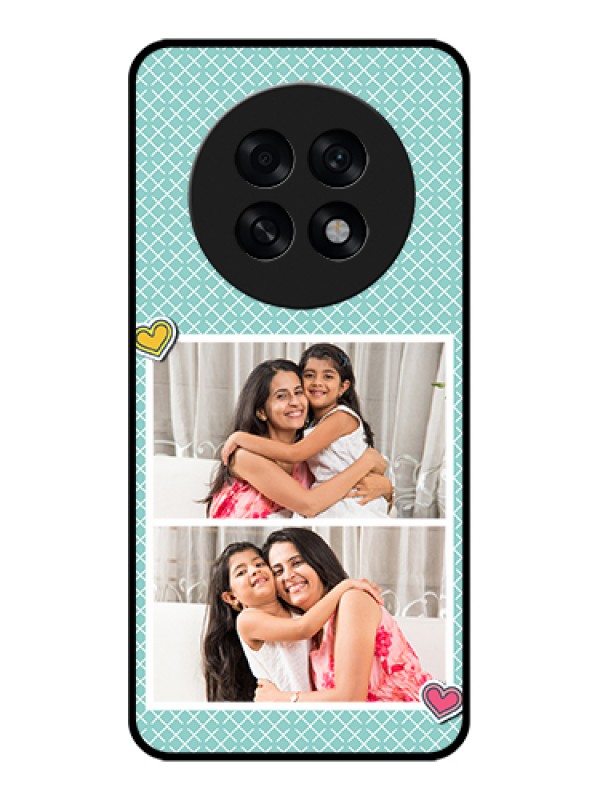 Custom Oppo F31 Pro Plus 5G Custom Glass Phone Case - 2 Image Holder With Pattern Design