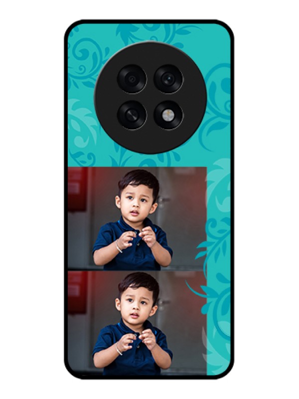 Custom Oppo F31 Pro Plus 5G Custom Glass Phone Case - With Photo And Green Floral Design