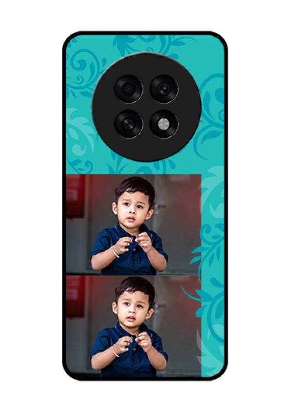 Oppo F31 Pro Plus 5G Custom Glass Phone Case - With Photo And Green Floral Design