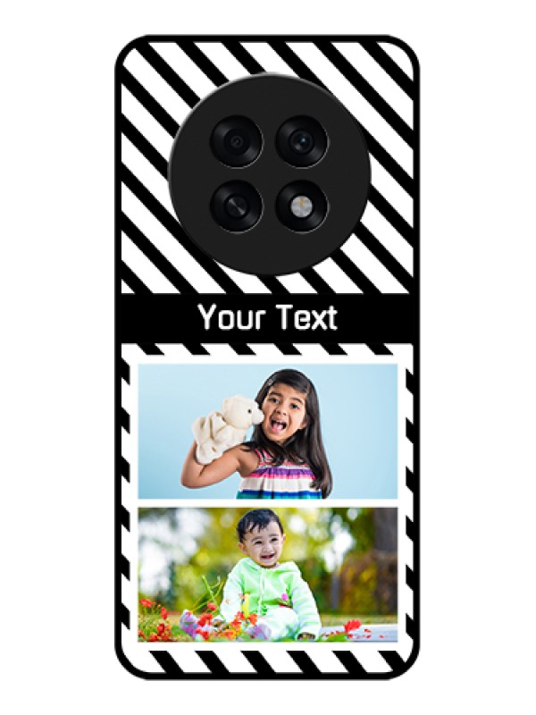 Custom Oppo F31 Pro Plus 5G Custom Glass Phone Case - Black And White Stripes Design
