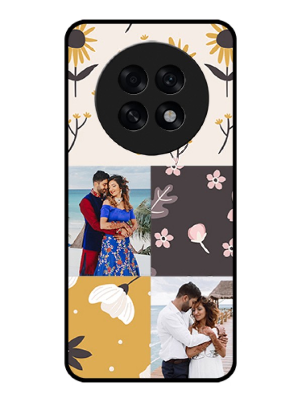 Custom Oppo F31 Pro Plus 5G Custom Glass Phone Case - 3 Images With Floral Design