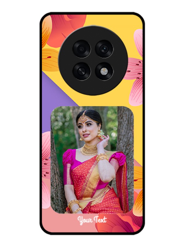 Custom Oppo F31 Pro Plus 5G Custom Glass Phone Case - 3 Image With Vintage Floral Design