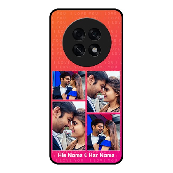 Oppo F31 Pro Plus 5G Custom Glass Phone Case - I Love You Pink Design