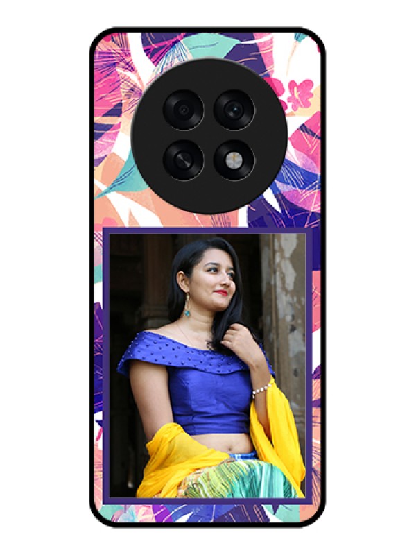 Custom Oppo F31 Pro Plus 5G Custom Glass Phone Case - Abstract Floral Design