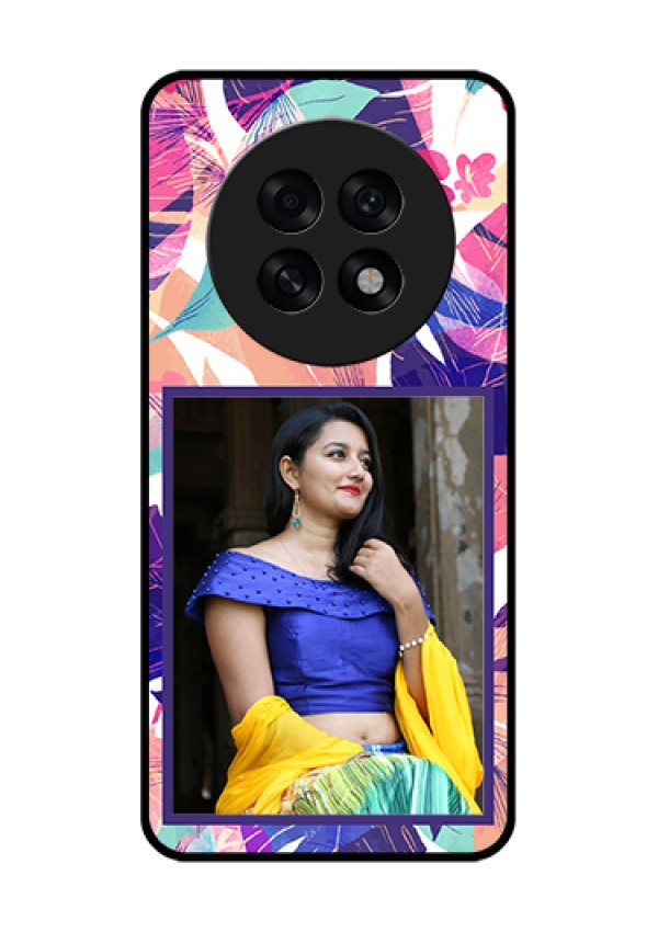 Oppo F31 Pro Plus 5G Custom Glass Phone Case - Abstract Floral Design