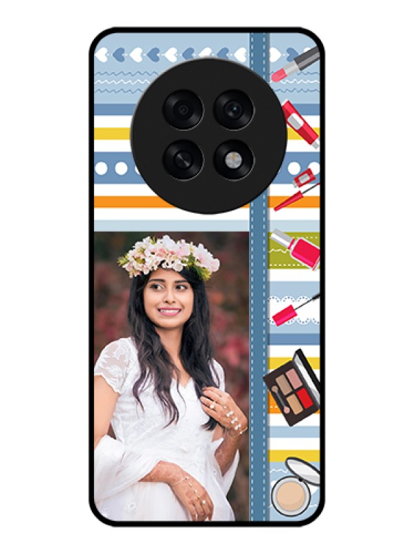 Custom Oppo F31 Pro Plus 5G Custom Glass Phone Case - Makeup Icons Design