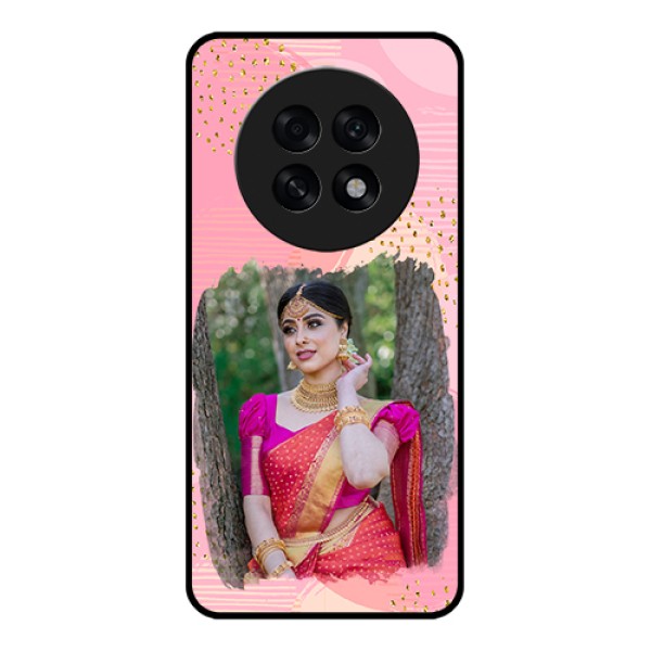 Oppo F31 Pro Plus 5G Custom Glass Phone Case - Gold Glitter Splash Design