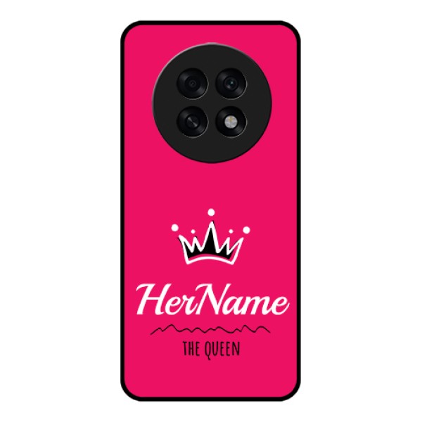 Oppo F31 Pro Plus 5G Custom Glass Phone Case - Queen With Name Design Oppo F31 Pro Plus 5G Custom Glass Phone Case - Queen With Name Design