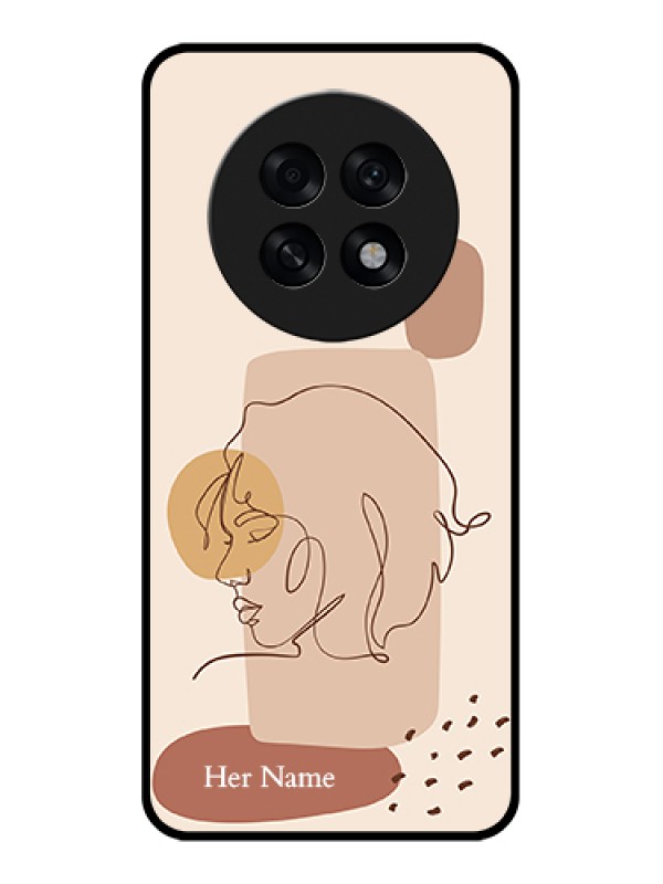 Custom Oppo F31 Pro Plus 5G Custom Glass Phone Case - Calm Woman Line Art Design