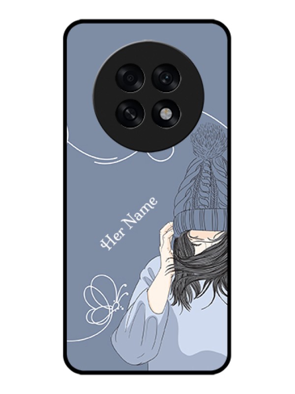 Custom Oppo F31 Pro Plus 5G Custom Glass Phone Case - Girl In Winter Outfit Design