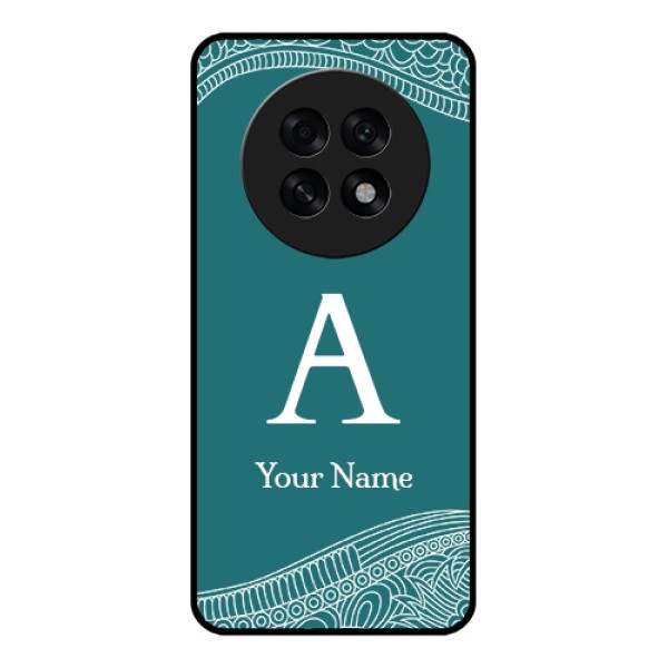 Oppo F31 Pro Plus 5G Custom Glass Phone Case - Line Art Pattern With Custom Name Design