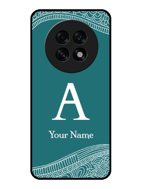 Custom Oppo F31 Pro Plus 5G Custom Glass Phone Case - Line Art Pattern With Custom Name Design