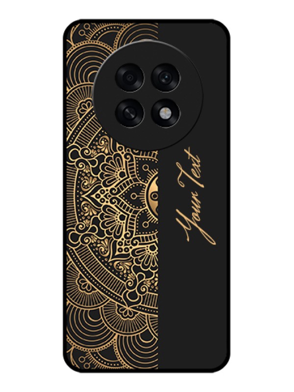 Custom Oppo F31 Pro Plus 5G Custom Glass Phone Case - Mandala Art With Custom Text Design