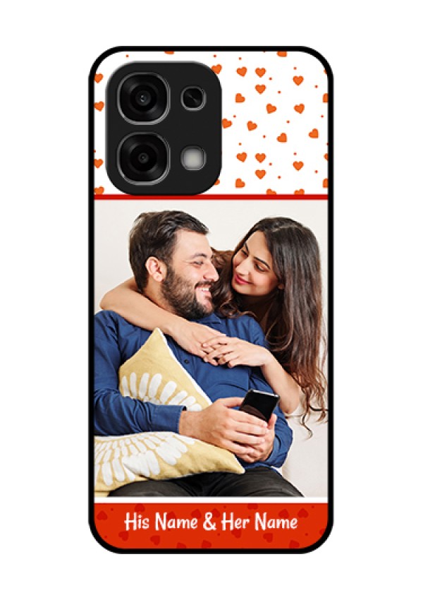 Oppo F33 5G Custom Glass Phone Case - Orange Love Symbol Design
