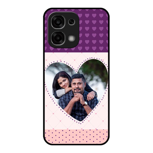 Oppo F33 5G Custom Glass Phone Case - Violet Love Dots Design