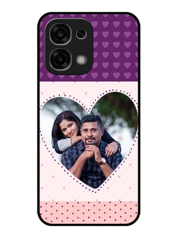 Custom Oppo F33 5G Custom Glass Phone Case - Violet Love Dots Design