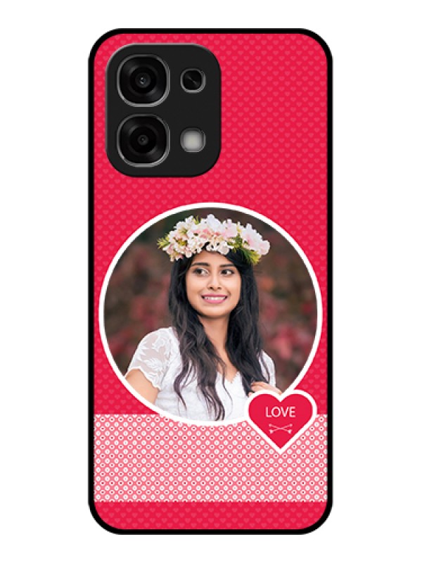 Custom Oppo F33 5G Custom Glass Phone Case - Pink Color Pattern Design