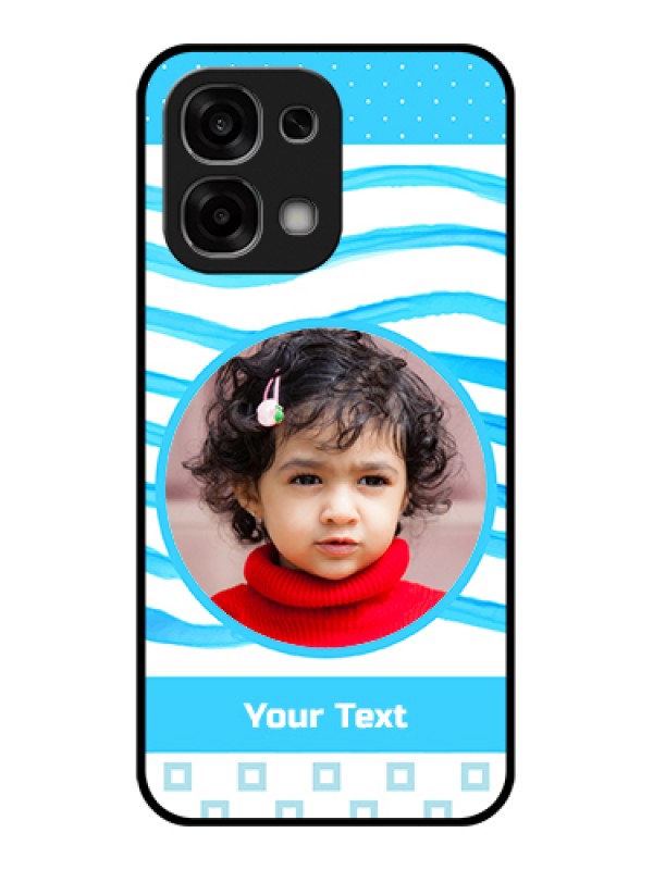 Custom Oppo F33 5G Custom Glass Phone Case - Simple Blue Case Design