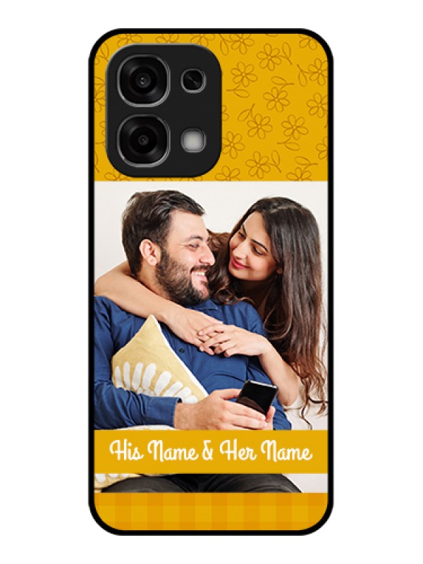 Custom Oppo F33 5G Custom Glass Phone Case - Yellow Floral Design