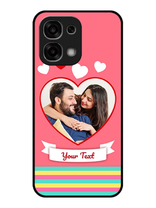 Custom Oppo F33 5G Custom Glass Phone Case - Love Shapes Doodle Design