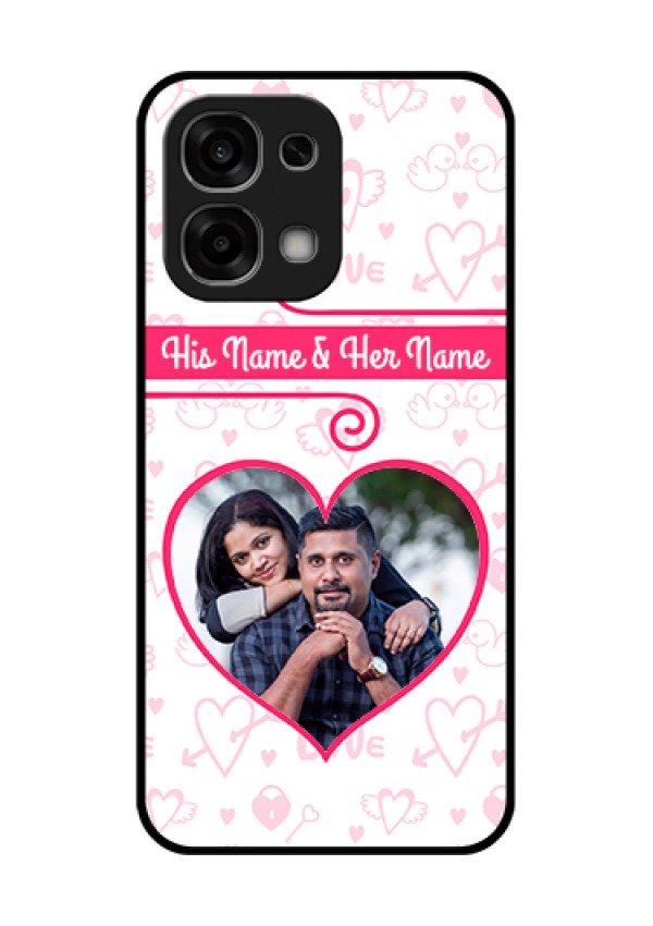 Oppo F33 5G Custom Glass Phone Case - Heart Shape Love Design