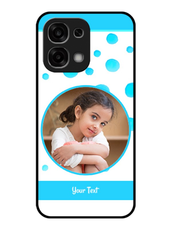 Custom Oppo F33 5G Custom Glass Phone Case - Blue Bubbles Pattern Design