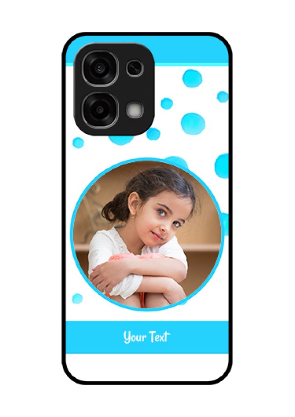 Oppo F33 5G Custom Glass Phone Case - Blue Bubbles Pattern Design