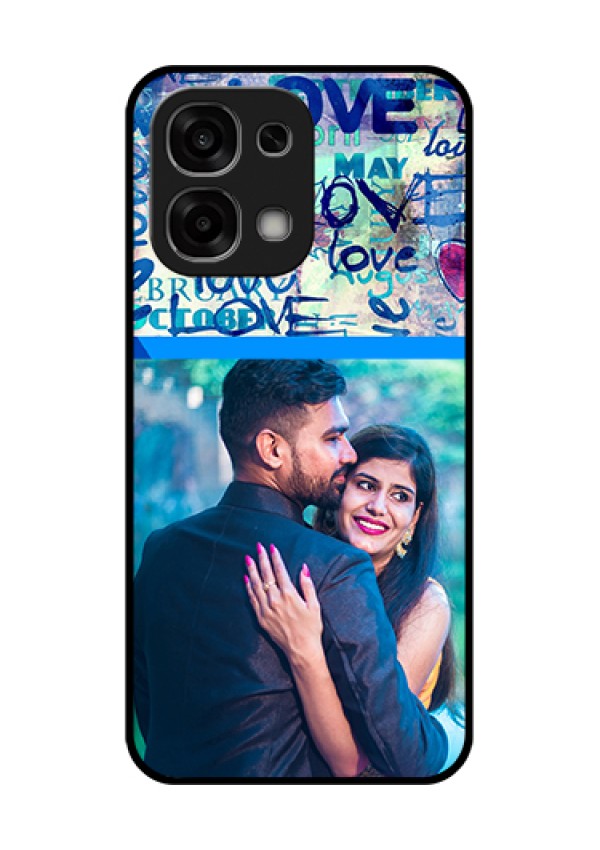 Oppo F33 5G Custom Glass Phone Case - Colorful Love Design
