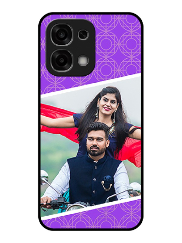 Custom Oppo F33 5G Custom Glass Phone Case - Violet Color Pattern Design