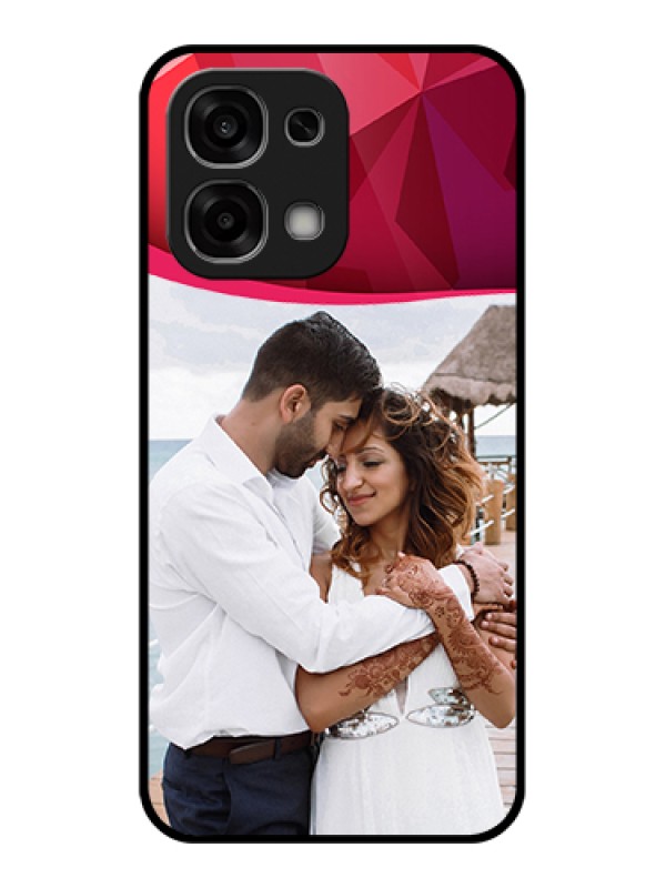 Custom Oppo F33 5G Custom Glass Phone Case - Red Abstract Design