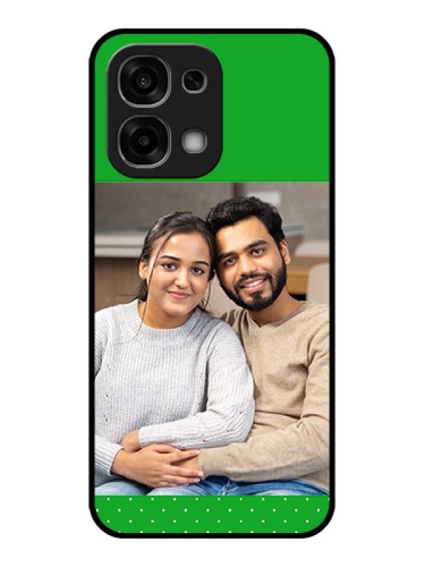 Custom Oppo F33 5G Custom Glass Phone Case - Green Pattern Design