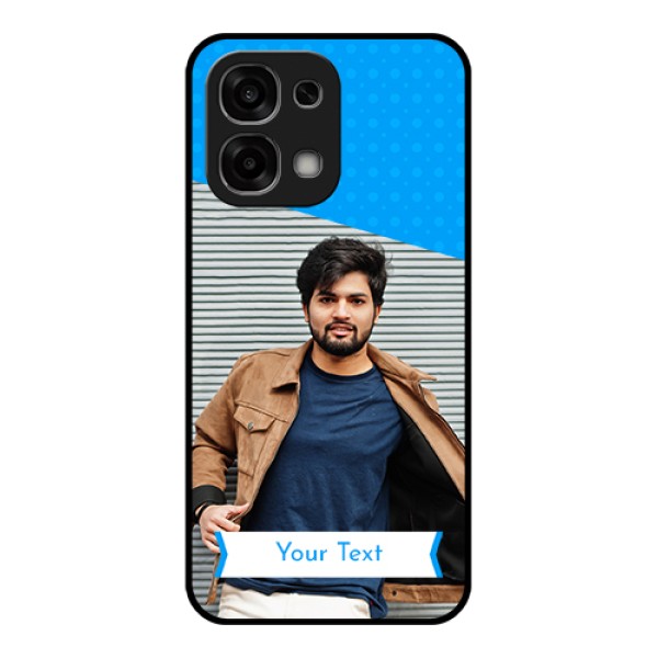 Oppo F33 5G Custom Glass Phone Case - Simple Blue Color Design