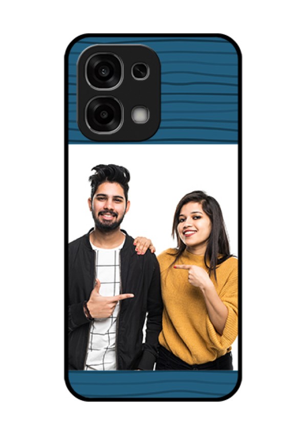 Oppo F33 5G Custom Glass Phone Case - Blue Pattern Cover Design