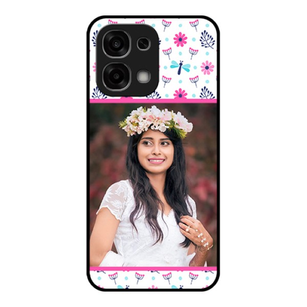 Oppo F33 5G Custom Glass Phone Case - Colorful Flower Design Oppo F33 5G Custom Glass Phone Case - Colorful Flower Design