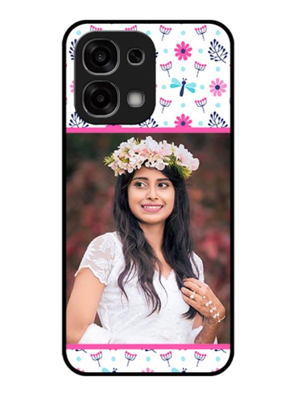 Custom Oppo F33 5G Custom Glass Phone Case - Colorful Flower Design