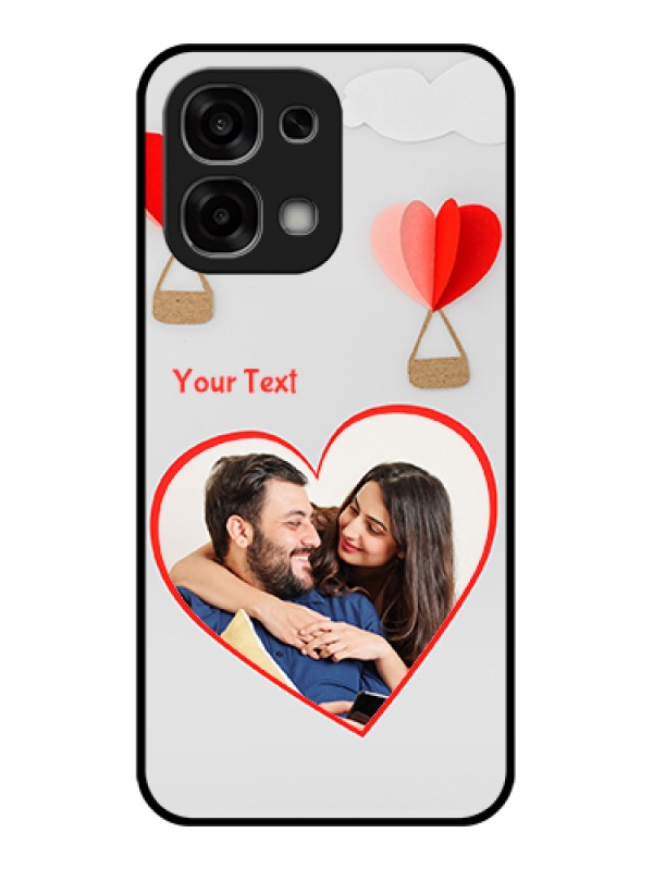 Custom Oppo F33 5G Custom Glass Phone Case - Parachute Love Design