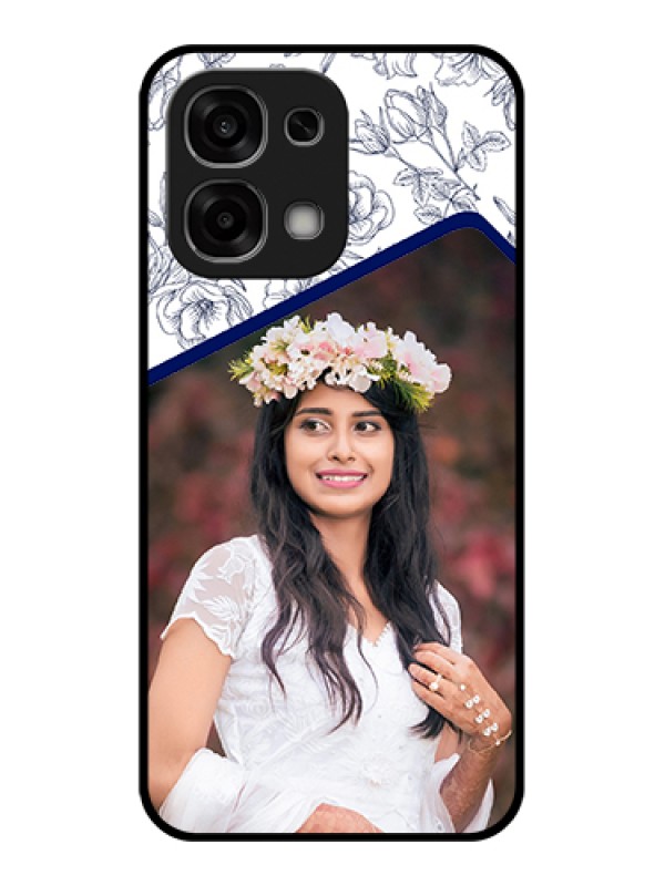 Custom Oppo F33 5G Custom Glass Phone Case - Classy Floral Design