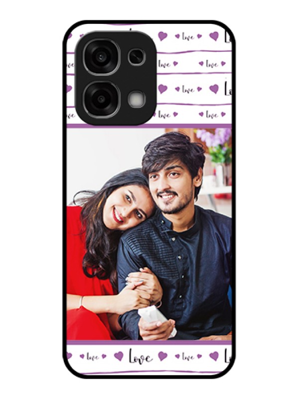 Custom Oppo F33 5G Custom Glass Phone Case - Couples Heart Design