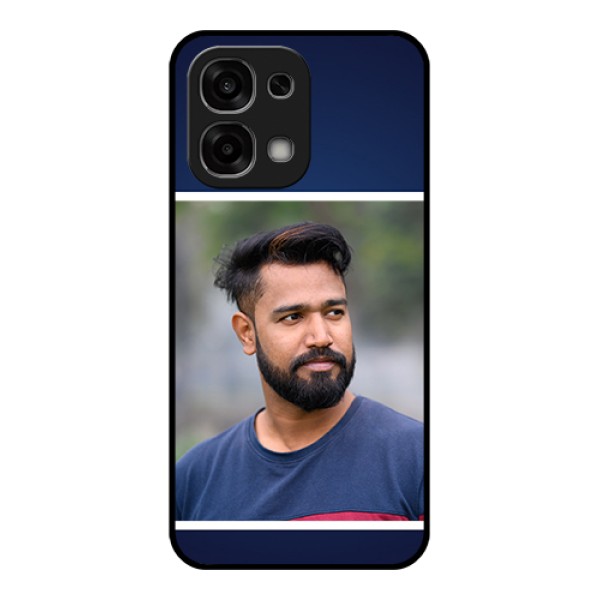 Oppo F33 5G Custom Glass Phone Case - Simple Royal Blue Design Oppo F33 5G Custom Glass Phone Case - Simple Royal Blue Design