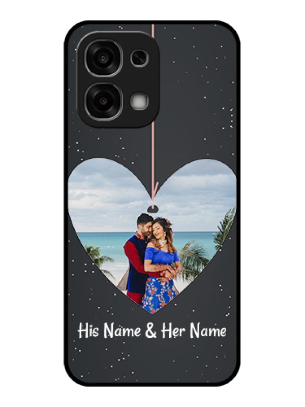 Custom Oppo F33 5G Custom Glass Phone Case - Hanging Heart Design