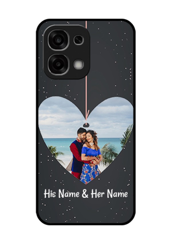 Oppo F33 5G Custom Glass Phone Case - Hanging Heart Design