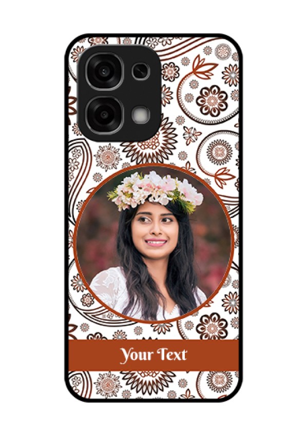 Oppo F33 5G Custom Glass Phone Case - Abstract Flower Design