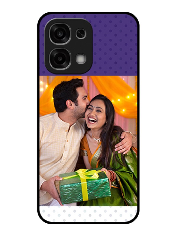 Custom Oppo F33 5G Custom Glass Phone Case - Violet Colored Pattern Design