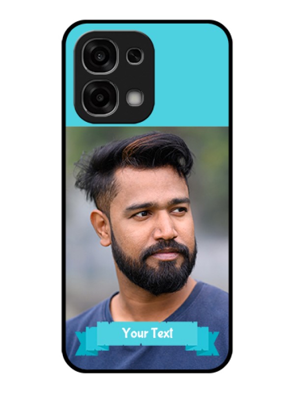 Custom Oppo F33 5G Custom Glass Phone Case - Blue Color Design
