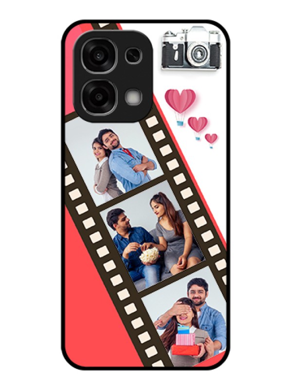 Custom Oppo F33 5G Custom Glass Phone Case - 3 Image Holder With Film Reel