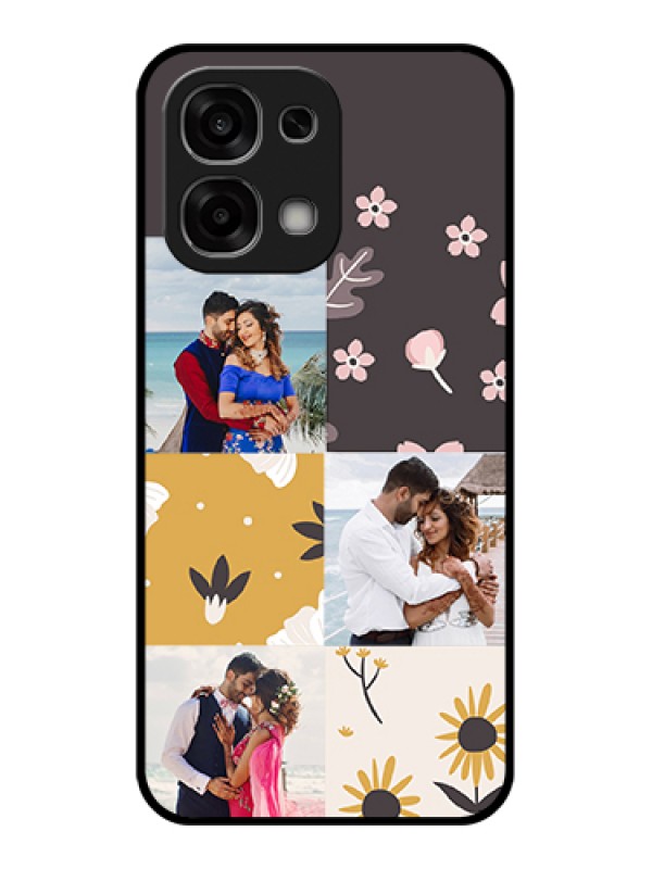 Custom Oppo F33 5G Custom Glass Phone Case - 3 Images With Floral Design